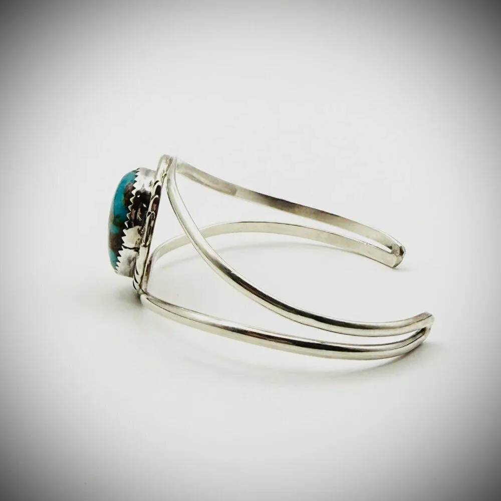 Navajo Turquoise Cuff — Sterling, 6.25